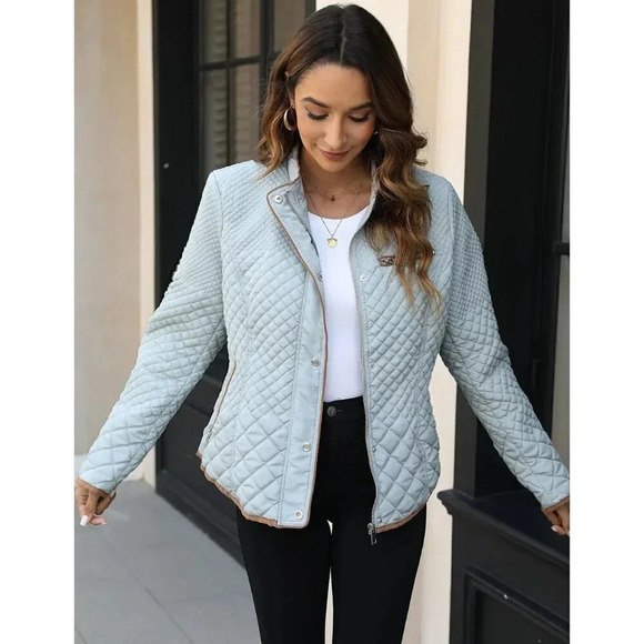 ❤️ Women's  Stand Collar Lightweight Gilet Quilted Puffer Padded Zip Coat -Blue - Picture 4 of 7